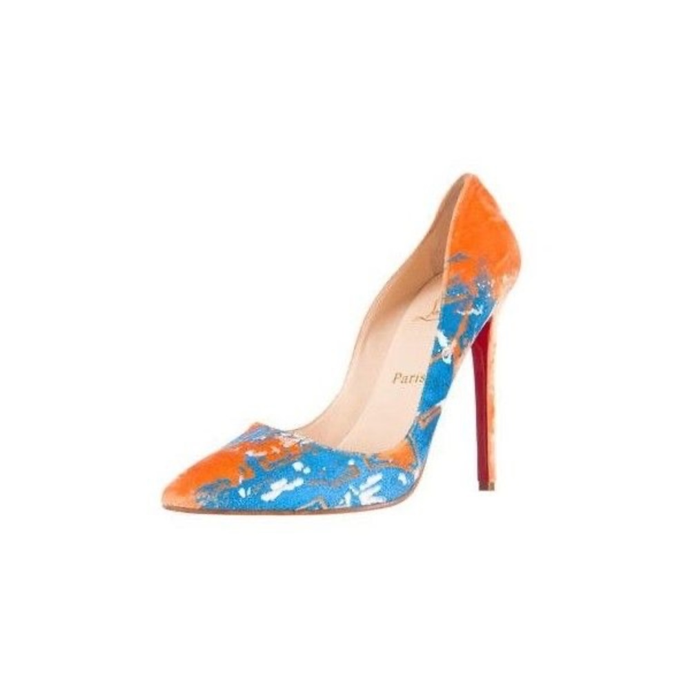 Louboutin Velvet Graffiti Pigalle Pumps 37